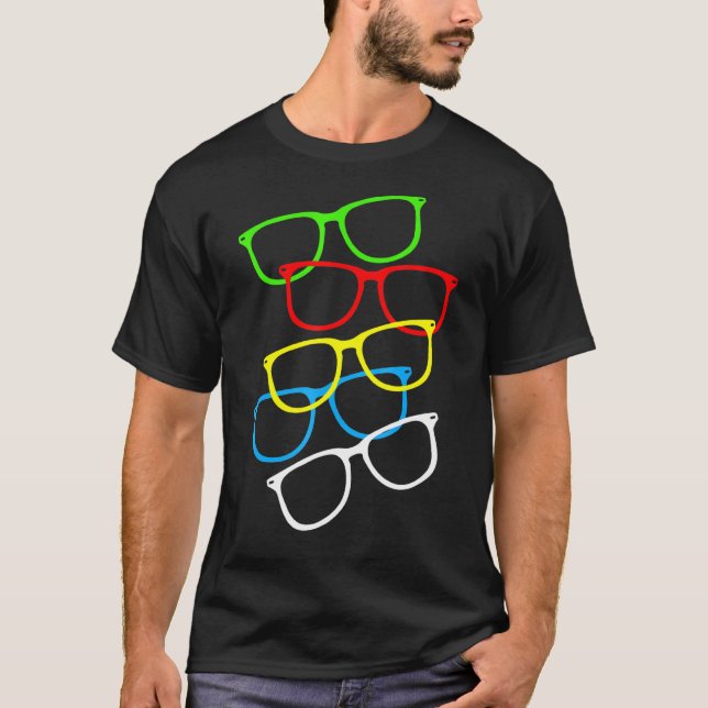 Hipster Brille Print Optometrist Eyeglass Opticia T-Shirt (Vorderseite)