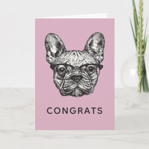 Hipster Bulldog   Text hinzufügen Karte