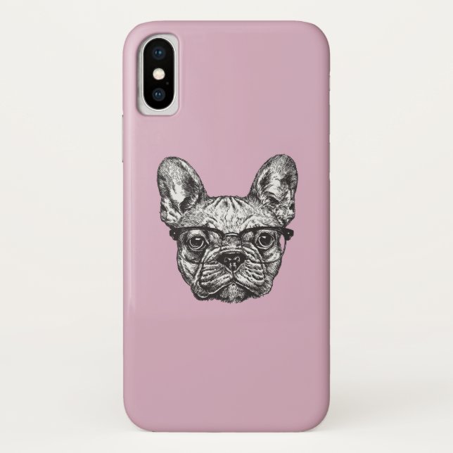 Hipster-Bulldogge Case-Mate iPhone Hülle (Rückseite)