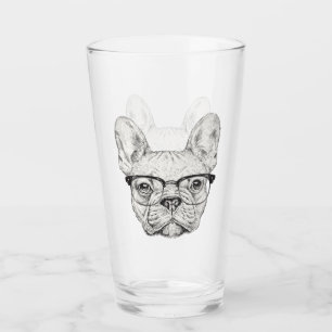 Hipster-Bulldogge Glas