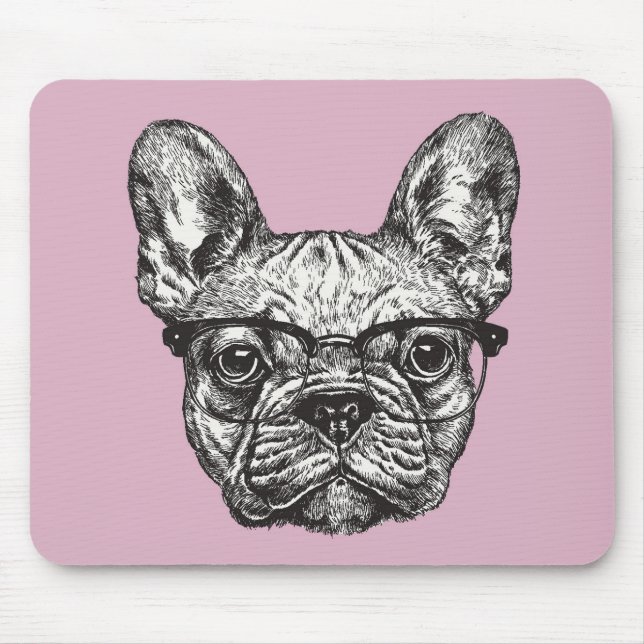 Hipster-Bulldogge Mousepad (Vorne)