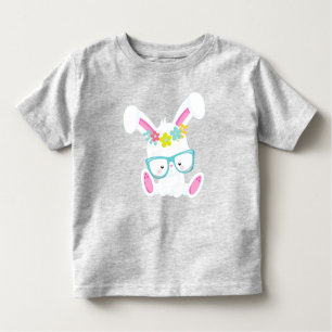 Hipster Bunny, sonnig mit Brille, Kaninchen, Blume Kleinkind T-shirt