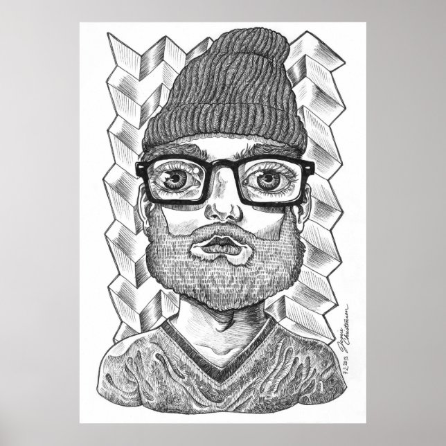 Hipster Carl Poster (Vorne)