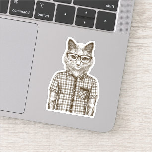 Hipster Cat Aufkleber