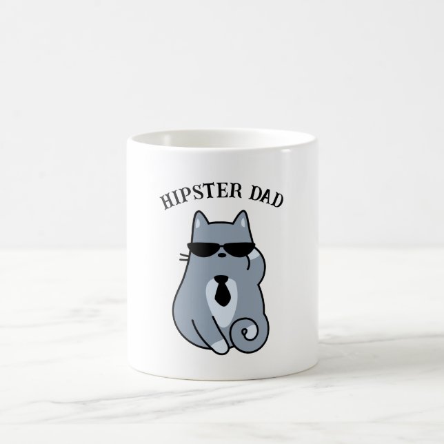 Hipster Cat - Cat Lover Cat Vater Personalisiert Kaffeetasse (Mittel)