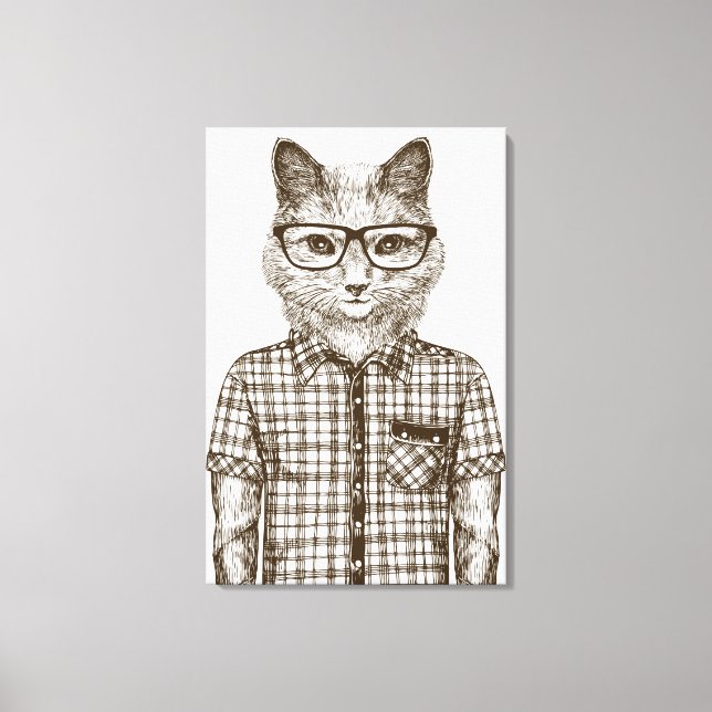 Hipster Cat Leinwanddruck (Vorderseite)
