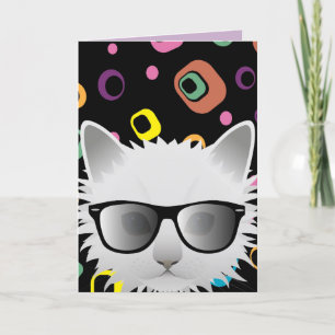 HIPSTER CAT MIT SUNGLASSEN FUNNY-GEBURTSTAGSKARTEN FEIERTAGSKARTE