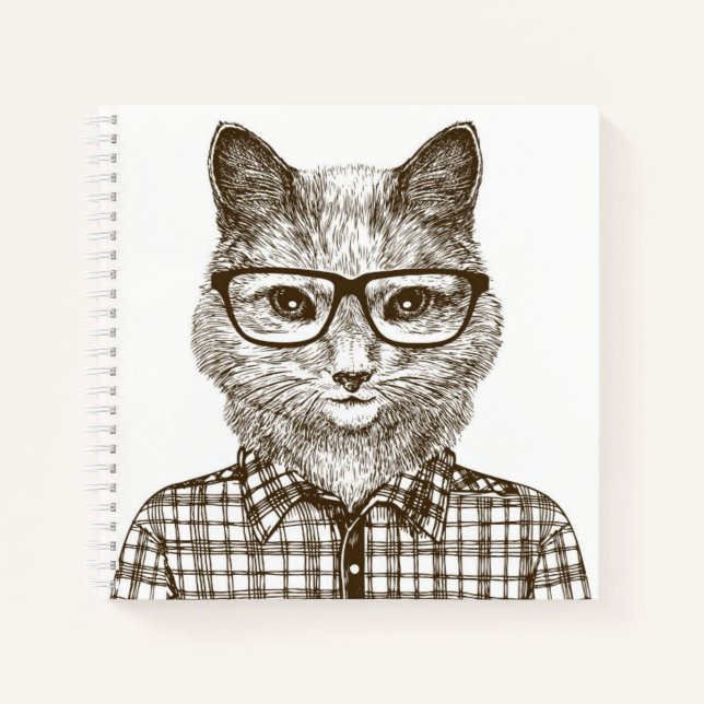 Hipster Cat Notizbuch (Vorderseite)