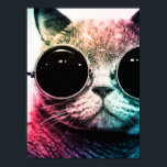 Hipster Cat Pop Art Poster<br><div class="desc">Diese coole Katze des Hipsters wird jedes Zimmer aufheitern.</div>