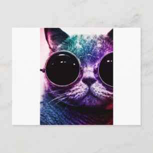 Hipster Cat Pop Art Postkarte