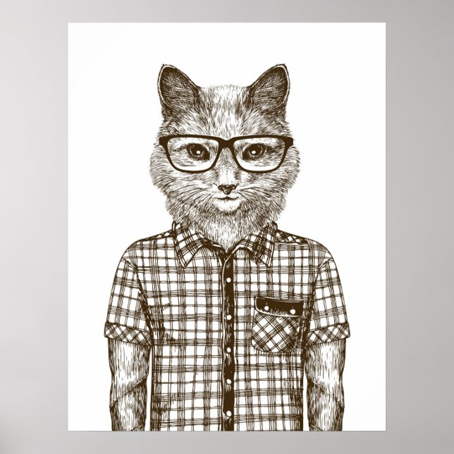 Hipster Cat Poster (Vorne)