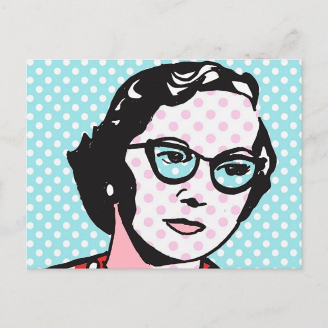 Hipster Chic Retro Pop Art Postkarte (Vorderseite)