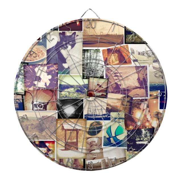 Hipster-Collage für cooles Foto Dartscheibe (vorne)
