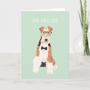 Hipster Cool Fox Terrier Wire Dog für Hundeliebhab Karte