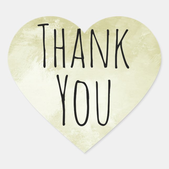 Hipster Cool Gold Herzlichen Dank Siegel Herz-Aufkleber (Vorderseite)