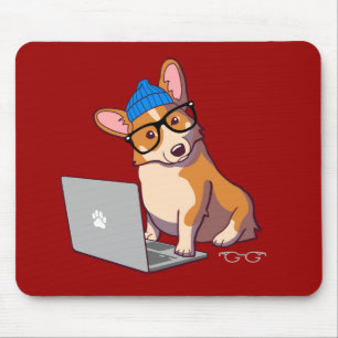 Hipster Corgi 2 (ohne Text) Mousepad