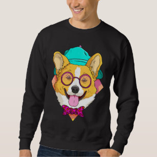 Hipster Corgi Dog Niedlich Corgi Ideen Männer Frau Sweatshirt