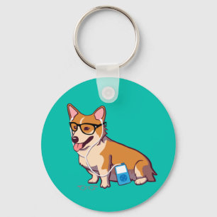 Hipster Corgi Keychain Schlüsselanhänger