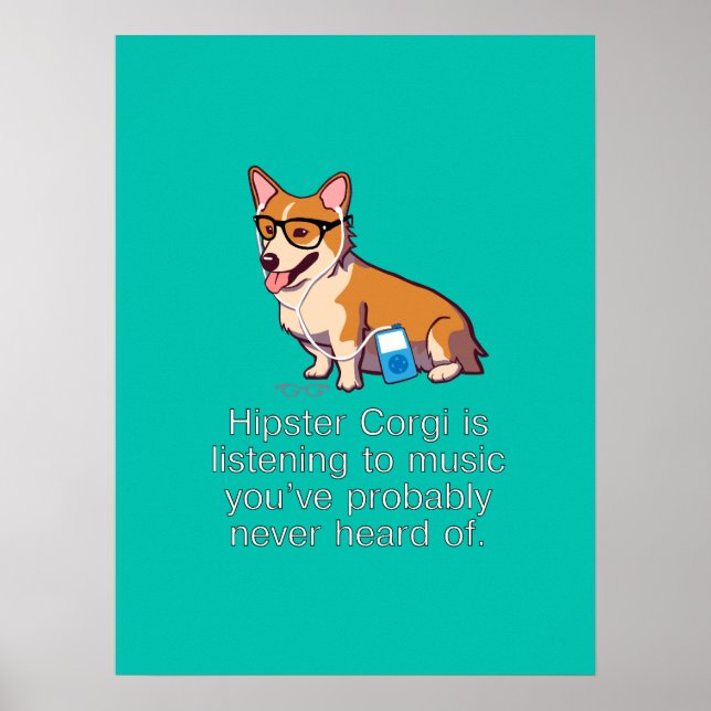 Hipster Corgi Poster (Vorne)