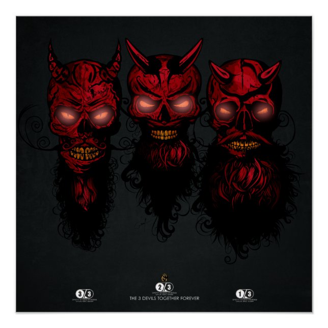 Hipster Crane 3 Teufel zusammen Poster (Vorderseite)