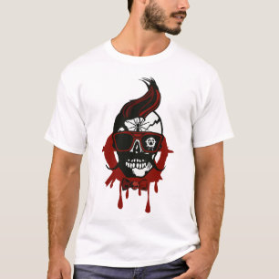 Hipster Crane Skull Schnurrbart T-Shirt