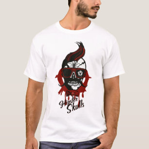 Hipster Crane Skull Schnurrbart T-Shirt