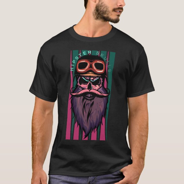 Hipster Crane Slull Bartbart P T-Shirt (Vorderseite)