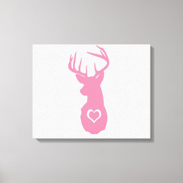 HIPSTER DEER KOPF MIT HERZEN LEINWANDDRUCK (Vorderseite)