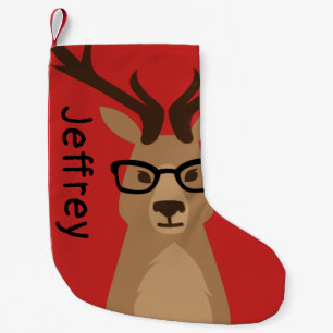 Hipster Deer Personalisiert Kleiner Weihnachtsstrumpf