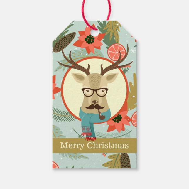 Hipster Dei Christmas Geschenkanhänger (Vorderseite)