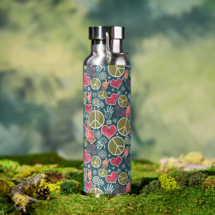Hipster des Friedenssymbol Trinkflasche
