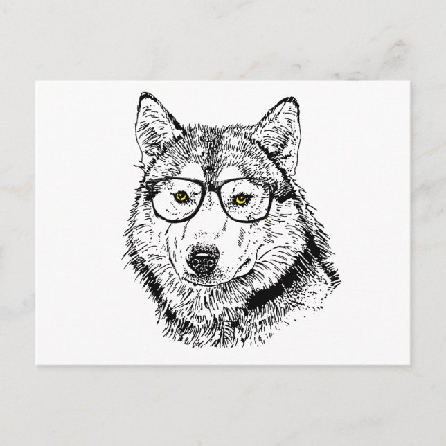 Hipster Dog Postkarte (Vorderseite)