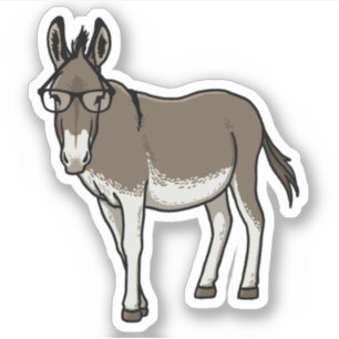 Hipster Donkey Aufkleber