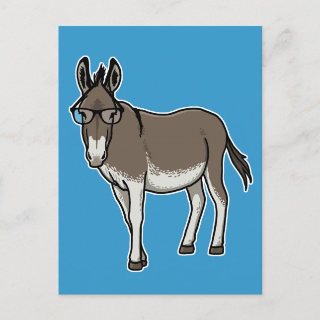 Hipster Donkey Postkarte (Vorderseite)