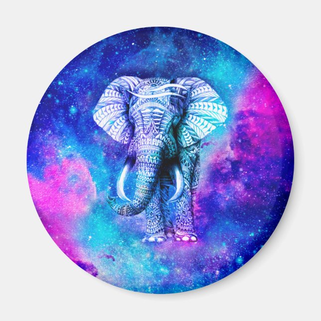 Hipster-Elefant-Nebelraum Magnet (Vorne)
