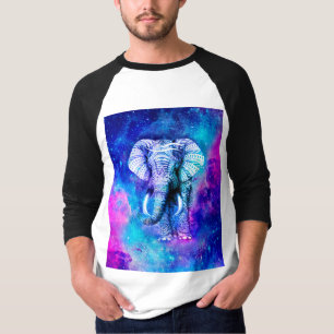 Hipster Elephant Nebula Space T-Shirt
