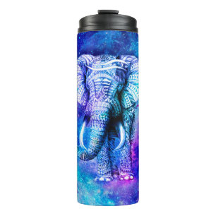 Hipster Elephant Nebula Space Thermosbecher