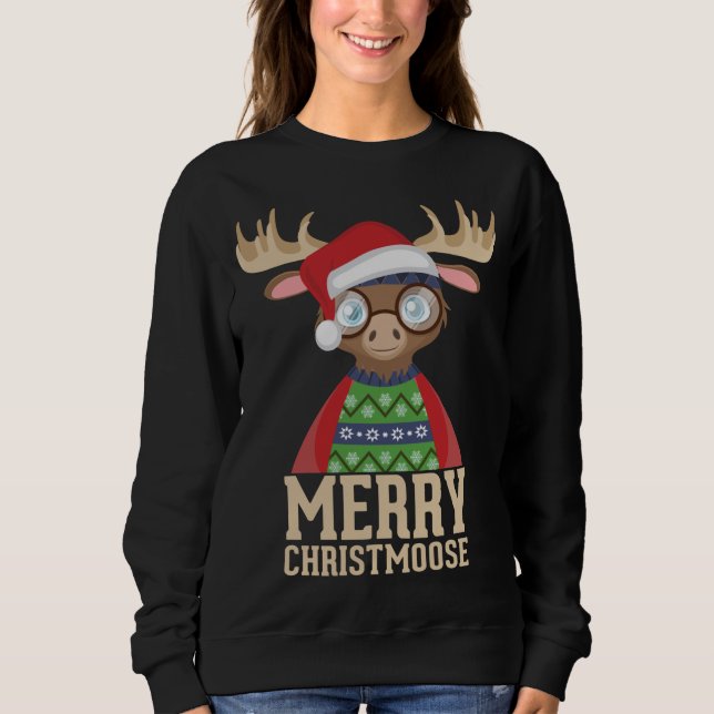 Hipster Else - Weihnachtsmannmütze - Merry Christm Sweatshirt (Vorderseite)