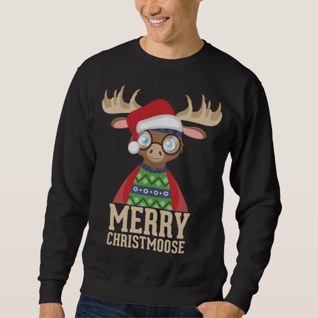 Hipster Else - Weihnachtsmannmütze - Merry Christm Sweatshirt (Vorderseite)