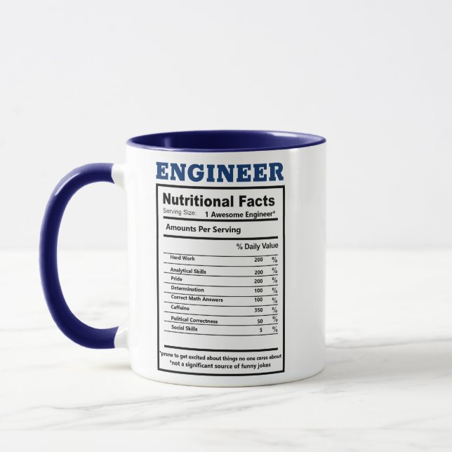 Hipster Engineer Ernährungswissenschaften Witze Pu Tasse (Links)