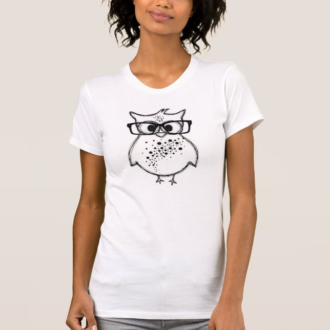 Hipster-Eulen-T - Shirt (Vorderseite)