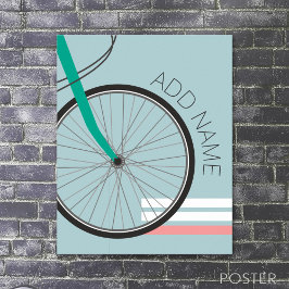 Hipster Fahrrad mit Individuelle Name 20x28 Poster