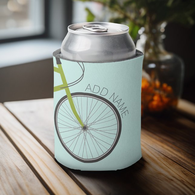 Hipster Fahrrad mit Individuelle Name Dosenkühler (Personalized Can Cooler - add Your Name or Other Custom Text)