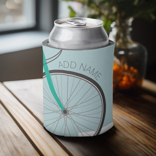 Hipster Fahrrad mit Individuelle Name Dosenkühler (Personalized Can Cooler - add Your Name or Other Custom Text)