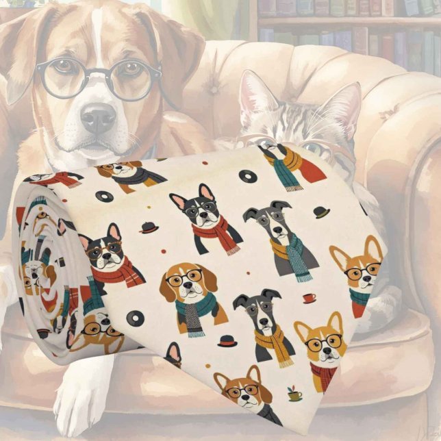 Hipster Faux Seide | Stylischer Hund Gentleman's Krawatte (Von Creator hochgeladen)