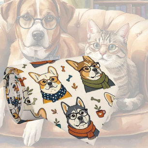 Hipster Faux Seide   Stylischer Hund Gentleman's Krawatte