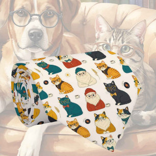 Hipster Faux Seide Stylischer Katzen-Gentleman Krawatte