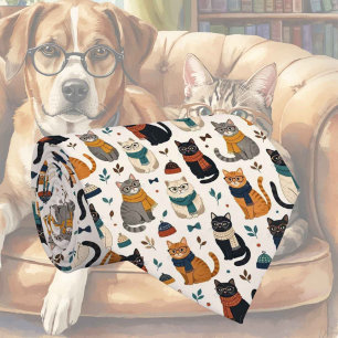 Hipster Faux Seide Stylischer Katzen-Gentleman Krawatte