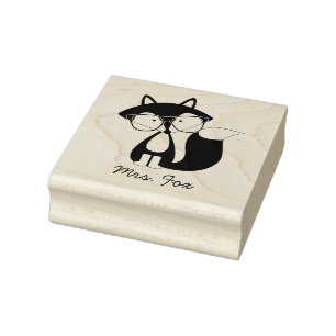 Hipster Fox Gummistempel