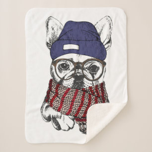 Hipster Französischer Bull-Hund Sherpadecke